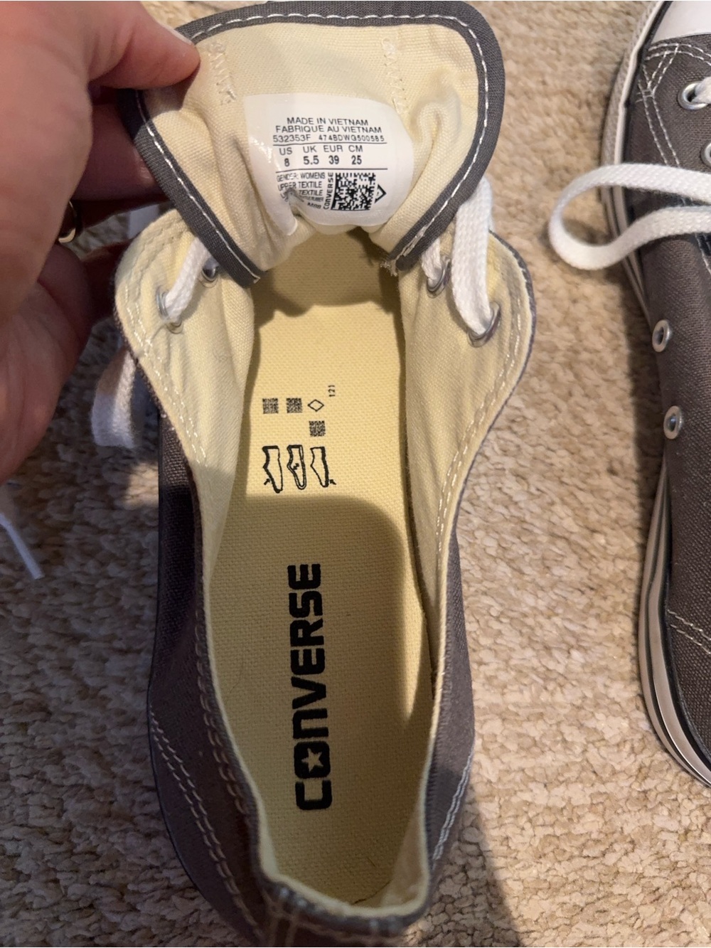 Converse Classic Low-Top Canvas Sneakers in Charcoal Gray - Picture 2 of 4